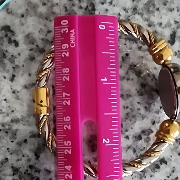 Vintage Pedre Ladies Watch-White/Yellow Gold-Plated-Twisted Style Bracelet Band - Picture 9 of 9